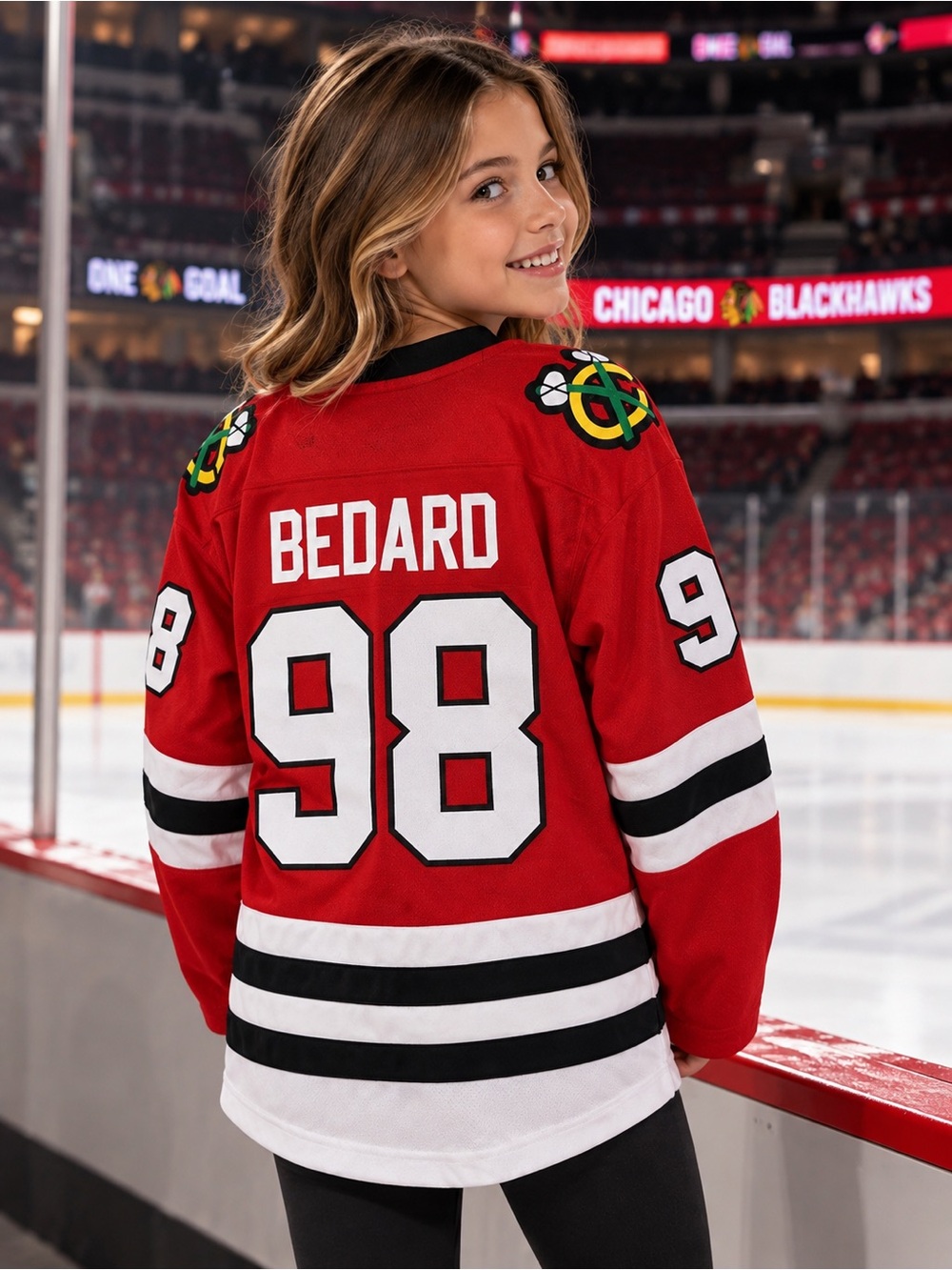 Chicago Blackhawks Connor Bedard #98 Youth S/M Red NHL Replica Hockey Jersey